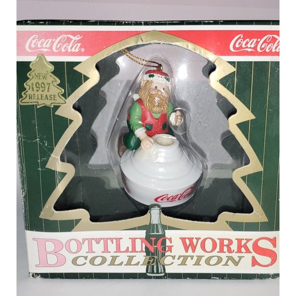 Coca Cola Bottling Works Collection Christmas Ornament 1997 Elf Cleaning Light - Picture 1 of 4